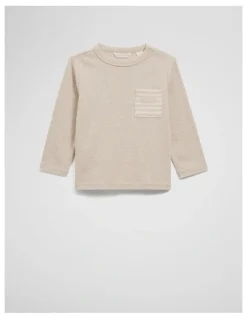 Country Road Organically Grown Cotton Pocket T-shirt in Stone Marle