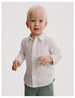 Country Road Organically Grown Linen Shirt in White