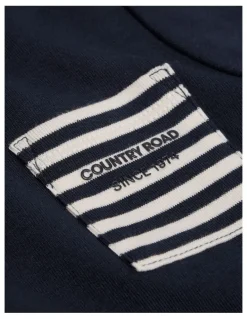Country Road Organically Grown Cotton Pocket T-shirt in Navy