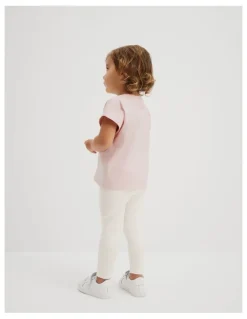 Country Road Organically Grown Cotton Sequin Logo T-Shirt in Mineral Pink