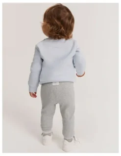 Country Road Organically Grown Cotton Blend Solid Rib Legging in Light Grey Marle