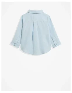 Country Road Organically Grown Linen Shirt in Pale Blue