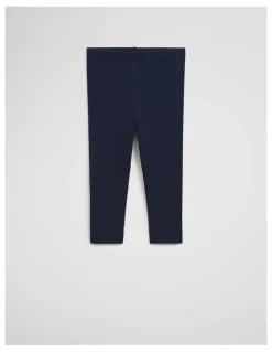 Country Road Organically Grown Cotton Blend Solid Rib Legging in French Navy