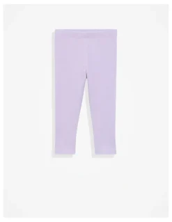 Country Road Organically Grown Cotton Blend Solid Rib Legging in Lilac