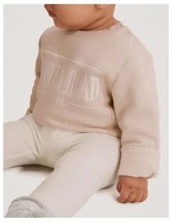 Country Road Organically Grown Cotton Blend Solid Rib Legging in Marshmallow