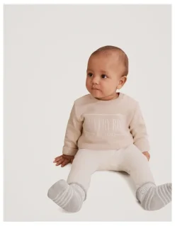 Country Road Organically Grown Cotton Blend Solid Rib Legging in Marshmallow