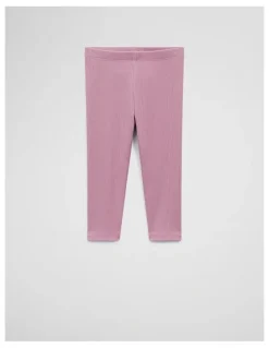 Country Road Organically Grown Cotton Blend Solid Rib Legging in Berry