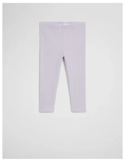 Country Road Organically Grown Cotton Blend Solid Rib Legging in Lavender Fog