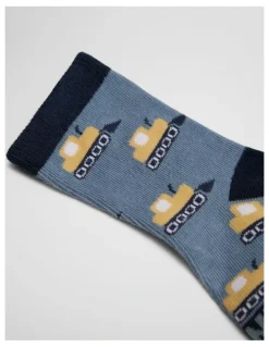 Country Road Organically Grown Cotton Digger Sock in Slate Blue