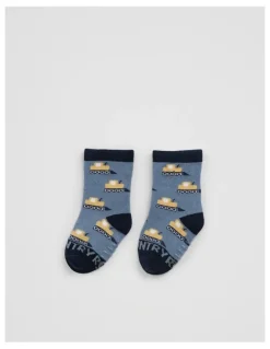 Country Road Organically Grown Cotton Digger Sock in Slate Blue