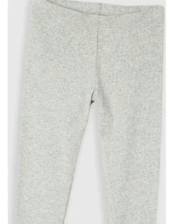Country Road Organically Grown Cotton Blend Solid Rib Legging in Light Grey Marle