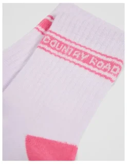 Country Road Organically Grown Cotton Blend Sport Crew Sock in Lilac