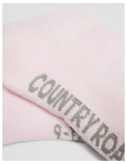 Country Road Organically Grown Cotton Blend Cushion Sock Pack of 3 in Pink Multi