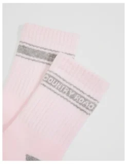 Country Road Organically Grown Cotton Blend Sport Crew Sock in Mineral Pink