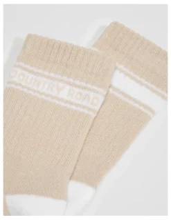 Country Road Organically Grown Cotton Blend Sport Crew Sock in Shell