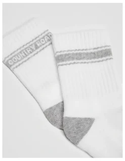 Country Road Organically Grown Cotton Blend Sport Crew Sock in White
