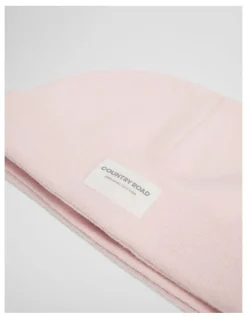 Country Road Organically Grown Cotton Beanie in Mineral Pink