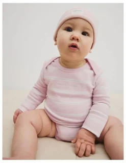 Country Road Organically Grown Cotton Beanie in Mineral Pink