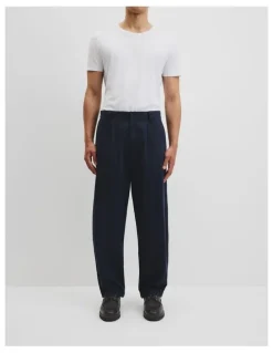 Country Road Pleated Wide Leg Chino in True Navy