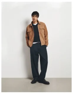 Country Road Pleated Wide Leg Chino in True Navy