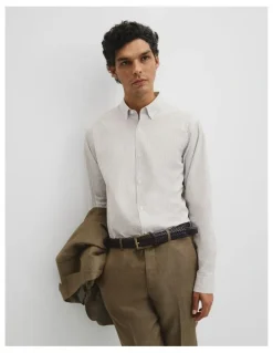 Country Road Regular Fit Cotton Stripe Shirt in Stone