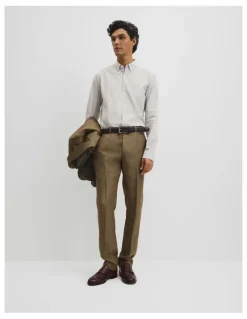 Country Road Regular Fit Cotton Stripe Shirt in Stone
