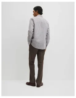 Country Road Regular Fit Cotton Gingham Shirt in White Multi