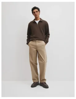 Country Road Relaxed Cotton Twill Pant in Dune