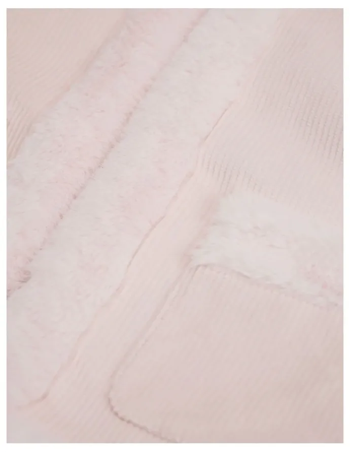 Country Road Reverse Faux Fur Vest in Mineral Pink