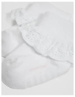 Country Road Rib Frill Sock in Marshmallow