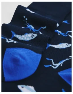 Country Road Scuba Sock Pack Of 2 in Blue Multi