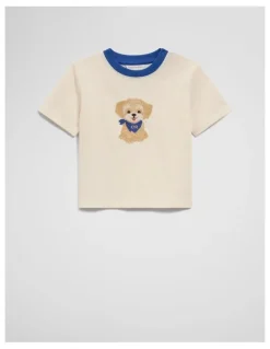 Country Road Short Sleeve Puppy T-shirt in Oyster
