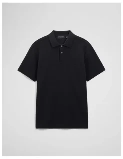 Country Road Short Sleeve Waffle Button Polo in Black