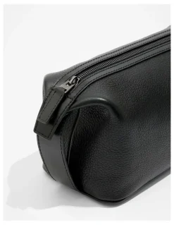 Country Road Small Leather Wash Bag in Black
