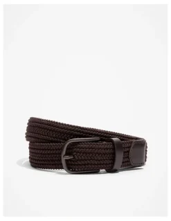 Country Road Stretch Woven Belt in Chocolate