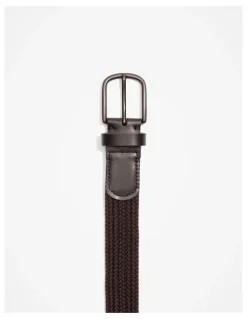Country Road Stretch Woven Belt in Chocolate