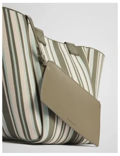 Country Road Stripe Knit Shopper in Thyme