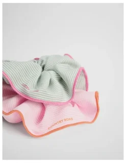 Country Road Stripe Scrunchie Pack Of 2 in Mineral Pink