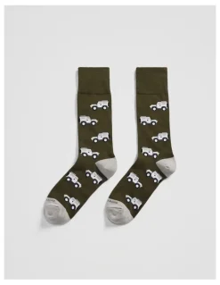 Country Road Suv Sock Pack Of 2 in Eden Green
