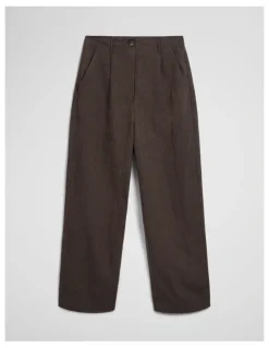 Country Road Tapered Linen Pant in Ganache