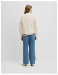 Country Road Teen Australian Cotton Relaxed Heritage Sweat in Oyster