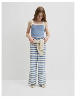 Country Road Teen Australian Cotton Sleeveless Cami Sleep Set in Buttermilk Stripe