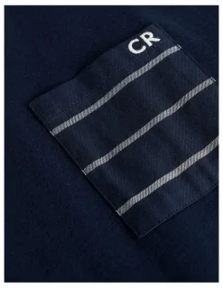 Country Road Teen Australian Cotton Short Sleeve Boxer Pyjama Set in Navy