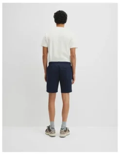 Country Road Textured Drawstring Short in Navy