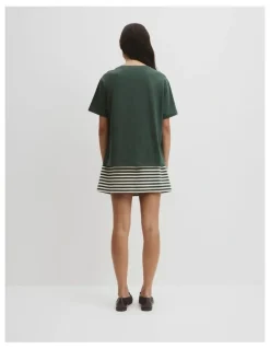 Country Road Textured Short Sleeve Slub T-shirt in Evergreen