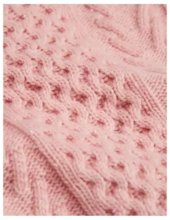 Country Road Tipped Cable Knit in Rose Pink