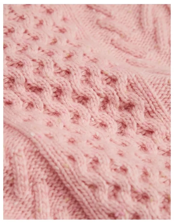 Country Road Tipped Cable Knit in Rose Pink