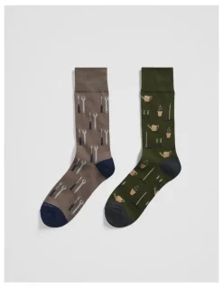 Country Road Tool Sock Pack Of 2 in Multi