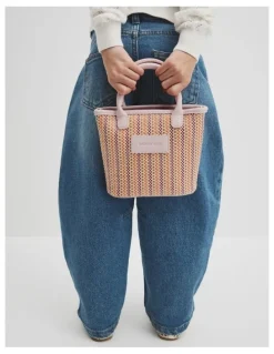 Country Road Woven Mini Tote Bag in Blush