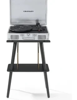 Crosley Crosley Cruiser Bluetooth Portable Turntable - Silver Crosley Entertainment Stand Bundle